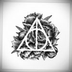 дары смерти эскиз тату 19.01.2020 №060 -deathly hallows sketch tattoo- tattoovalue.net