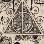 дары смерти эскиз тату 19.01.2020 №077 -deathly hallows sketch tattoo- tattoovalue.net