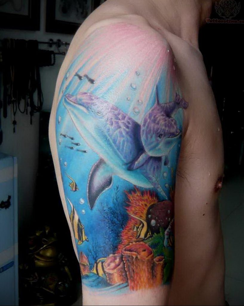 dolphin tattoo photo 21.04.2020 №059 -dolphin tattoo- tattoovalue.net