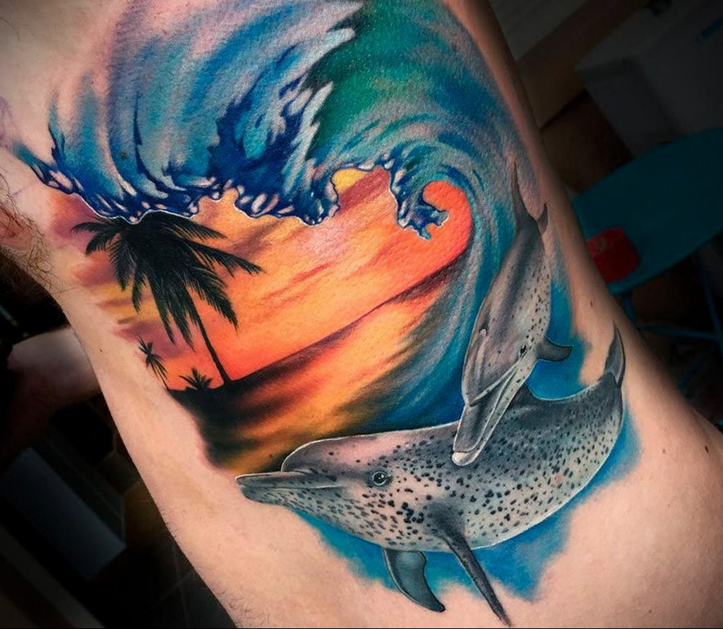 dolphin tattoo photo 21.04.2020 №061 -dolphin tattoo- tattoovalue.net