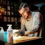 A person applying a soothing lotion to a tattooed ar fa fc b fcf 16.12.2023 tattoovalue.net 024