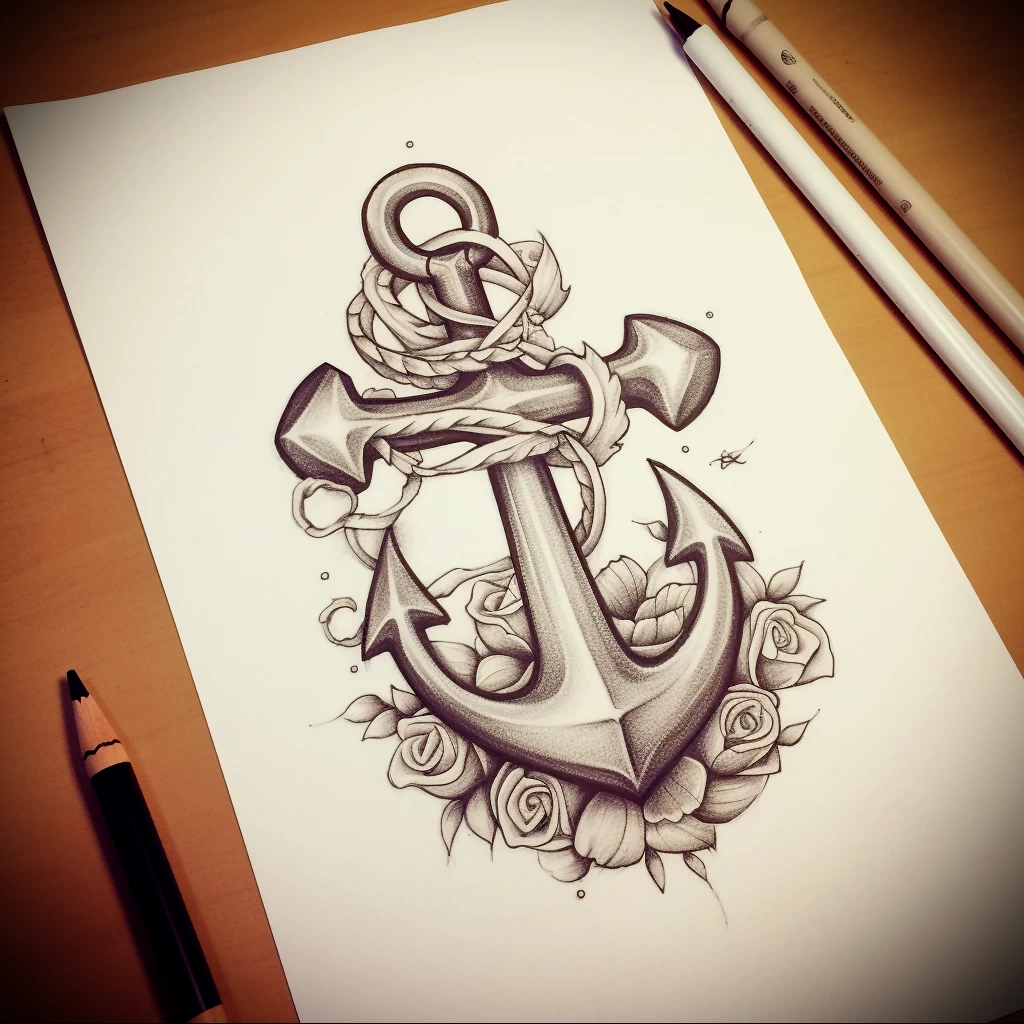 Tattoo Anchor Sketches: Features, Options, Styles, Colors, Placements ...