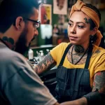 What are the best ink colors for tattoos - A person consulting a tattoo artist about color rete ca bfb ad bf bf - 030124 tattoovalue.net 097