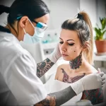 What are the best ink colors for tattoos - A person discussing color tattoo maintenance with a beb bf be aef bcef - 030124 tattoovalue.net 099