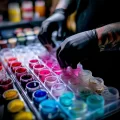 What are the best ink colors for tattoos - A person in a tattoo studio choosing vibrant ink col bffebb c aeb b - 030124 tattoovalue.net 105