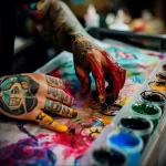 What are the best ink colors for tattoos - A person in a tattoo studio choosing vibrant ink col bffebb c aeb b _1 - 030124 tattoovalue.net 106