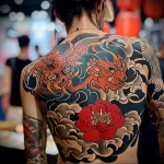 What are the best ink colors for tattoos - A person with a Japanese style tattoo with classic c eee eb e ba _1 - 030124 tattoovalue.net 145