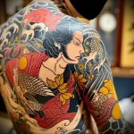 What are the best ink colors for tattoos - A person with a Japanese style tattoo with classic c eee eb e ba _1_2 - 030124 tattoovalue.net 146