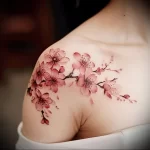 What are the best ink colors for tattoos - A person with a pink cherry blossom tattoo on their aba d fc a afbaa _1_2 - 030124 tattoovalue.net 153