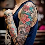 What are the best ink colors for tattoos - A person with a sleeve tattoo featuring a range of c cbfb bf bb eadb _1_2 - 030124 tattoovalue.net 157