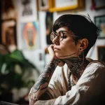 What are the best ink colors for tattoos - A stylish person contemplating tattoo designs in an be da aae adeef _1_2 - 030124 tattoovalue.net 175