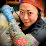 What are the best ink colors for tattoos - A tattoo artist cleaning and showcasing a finished c ff feb bb ebfea - 030124 tattoovalue.net 182