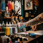 What are the best ink colors for tattoos - A tattoo artist preparing their station with an arra ac dfb b c baada - 030124 tattoovalue.net 189