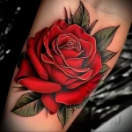 What are the best ink colors for tattoos - A vibrant red rose tattoo being admired style raw dddfc f bba _1_2_3 - 030124 tattoovalue.net 230