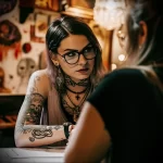 What are the best ink colors for tattoos - A woman asking questions at a tattoo consultation a bab bec aebfc - 030124 tattoovalue.net 235