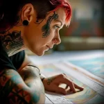 What are the best ink colors for tattoos - A woman looking at a chart showing how tattoos fade c fd a ddedfe - 030124 tattoovalue.net 245