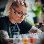 What are the best ink colors for tattoos - A woman researching the latest developments in tatto d e bf abd aaebbf _1 - 030124 tattoovalue.net 259