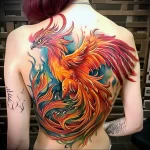 What are the best ink colors for tattoos - A woman showing off a large vibrant phoenix tattoo o affcb ef c cfc faebbbdd _1 - 030124 tattoovalue.net 261