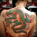 What are the best ink colors for tattoos - A woman with an Asian style dragon tattoo in vibrant beb df a ae bdfe _1_2_3 - 030124 tattoovalue.net 305
