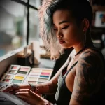 What are the best ink colors for tattoos - A young woman thoughtfully selecting colors for her aecd fb ff a acc - 030124 tattoovalue.net 308