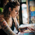 What are the best ink colors for tattoos - A young woman thoughtfully selecting colors for her aecd fb ff a acc _1 - 030124 tattoovalue.net 309