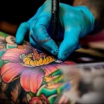 What are the best ink colors for tattoos - Close up of a tattoo being applied with bright color daaea b d debedd - 030124 tattoovalue.net 334
