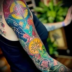 What are the best ink colors for tattoos - Someone revealing a colorful sleeve tattoo with vari ace ad fc b edfbe - 030124 tattoovalue.net 363