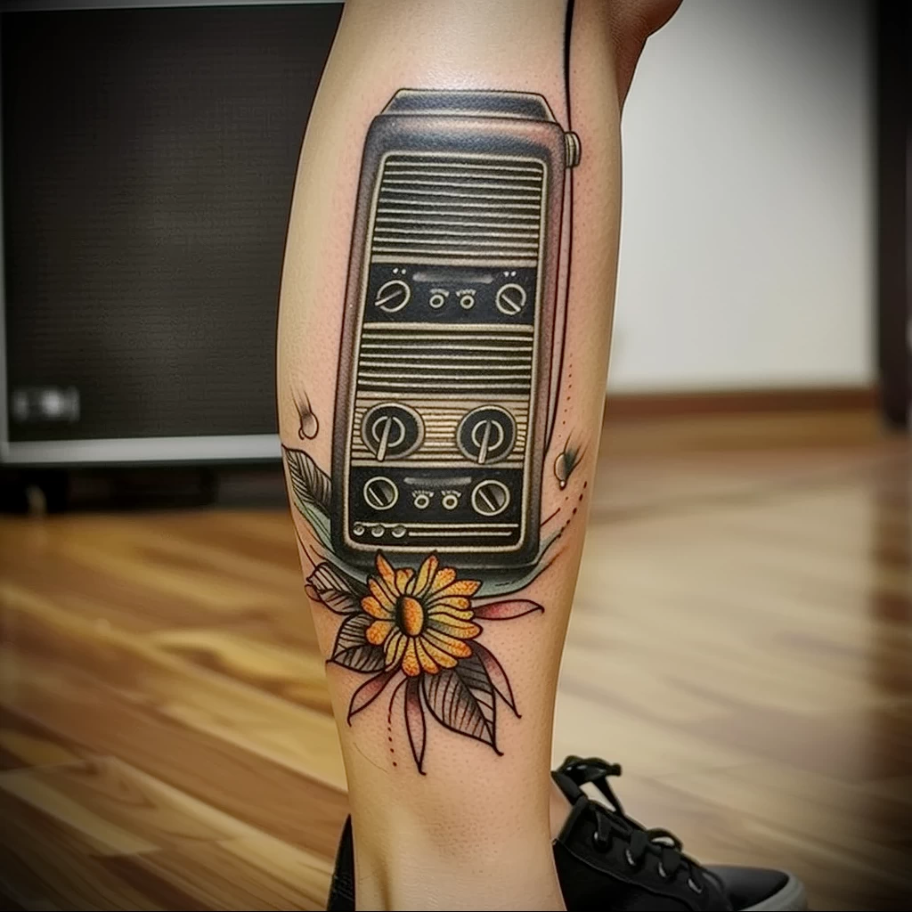 tattoo drawing about radio - Realistic example of a tattoo on a persons body illu dd bed bf aefb - 130224 tattoovalue.net 053
