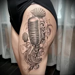 tattoo drawing about radio - Realistic tattoo concept of a radio microphone surro f af aefdd _1 - 130224 tattoovalue.net 106