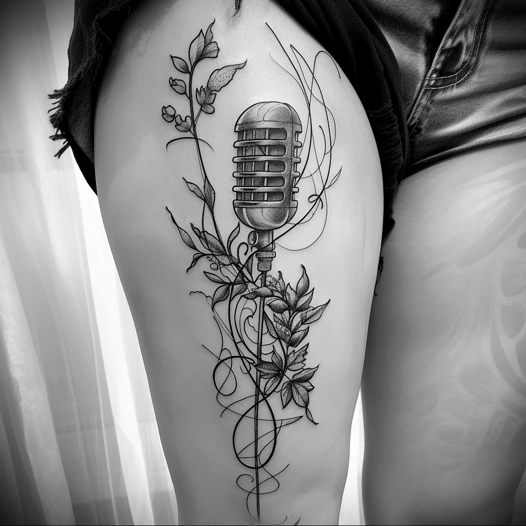 tattoo drawing about radio - Realistic tattoo design of a radio microphone intert deb dd be cbffc _1 - 130224 tattoovalue.net 131