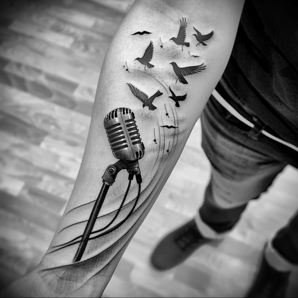 tattoo drawing about radio - Realistic tattoo idea portraying a persons forearm w ded b f ba dbf - 130224 tattoovalue.net 157