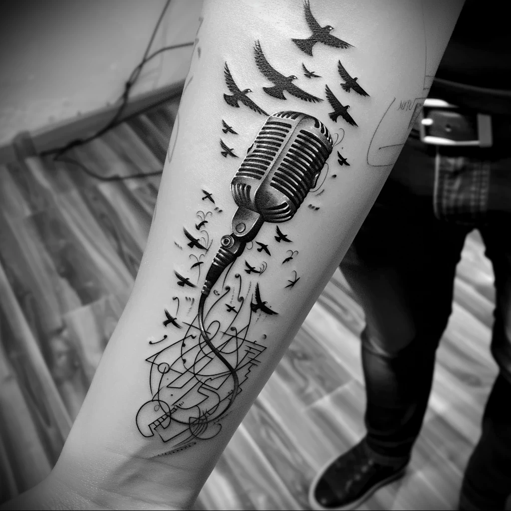 tattoo drawing about radio - Realistic tattoo idea portraying a persons forearm w ded b f ba dbf _1 - 130224 tattoovalue.net 158