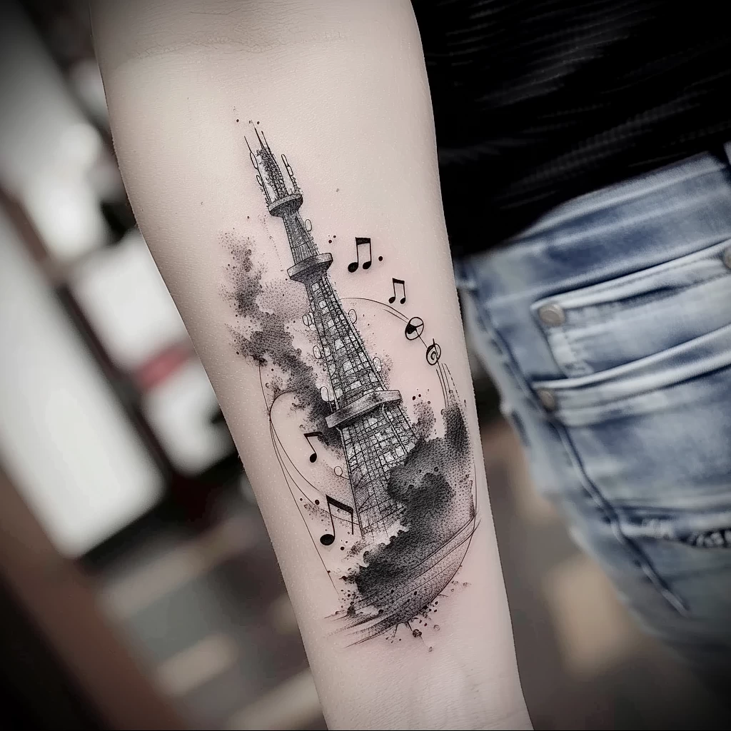 tattoo drawing about radio - Realistic tattoo inspiration with a radio tower and eabaeb fb aad - 130224 tattoovalue.net 183