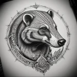 Badger Tattoo №066 - tattoovalue.net 03102024