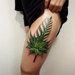 Realistic aloe plant tattoo design on the forearm tatufoto.com 006