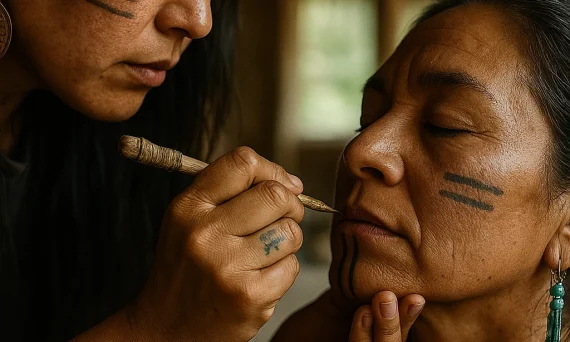 Native women revive ancient inchunwa facial tattoos №10 - tattoovalue.net