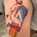 Fan Trades Thigh for Travis Kelce Pin-Up Tattoo and 25 Cases of Energy №02 - tattoovalue.net