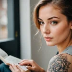 A grayscale rose tattoo on a woman's shoulder, showcasing soft shading and a classic floral design.