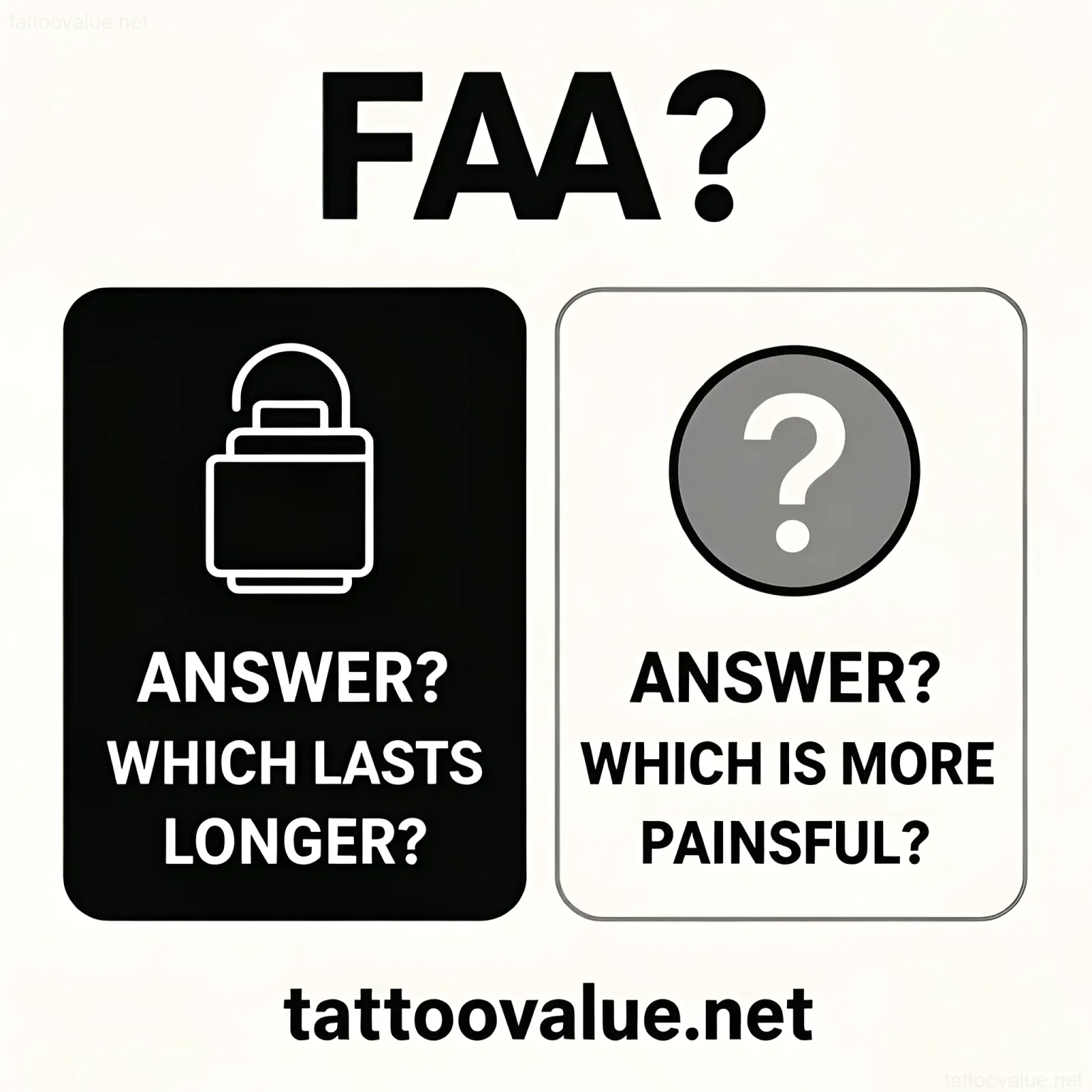 Изображение раздела 'Frequently Asked Questions (FAQ) – Black & Grey vs. Color Tattoos' в статье про How to choose between a black & grey vs. a color t