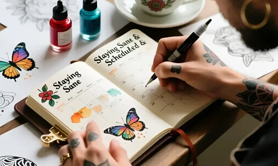 Изображение раздела 'Staying Sane & Scheduled: A Tattoo Artist's Guide to Appointment Book Management & Burnout Prevention' в статье про How to manage appointment books and avoid burnout