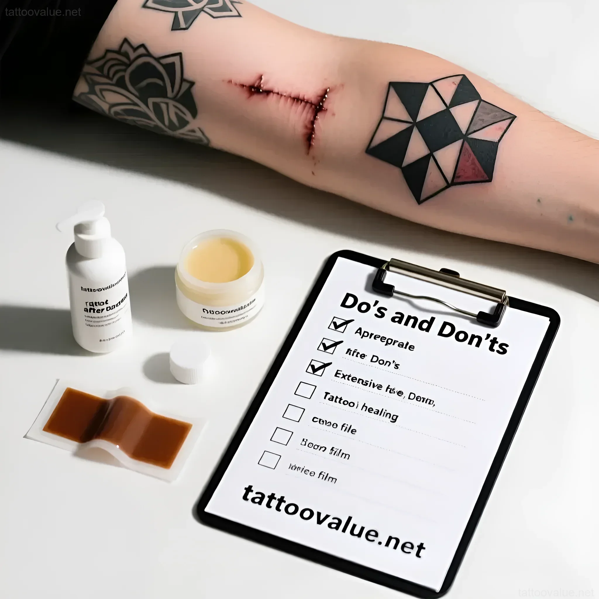 Изображение раздела 'Essential Do's and Don'ts for Extensive Tattoo Healing (Checklist Included)' в статье про The ultimate guide to healing your extensive tatto