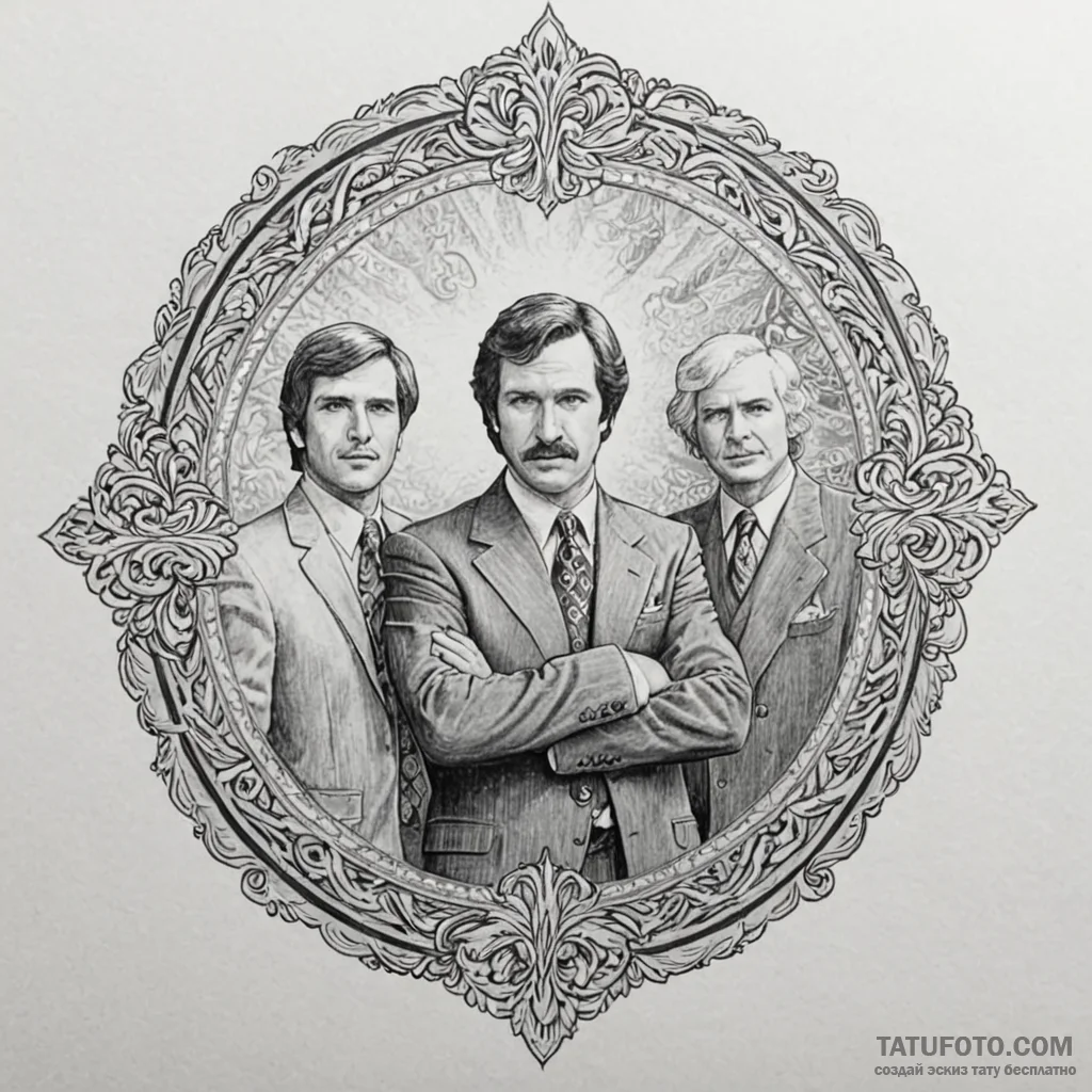 A sketch of the "news team assemble!" scene f... - tattoo sketch (№1751046216_0, 27.06.2025 17:43) — tattoovalue.net
