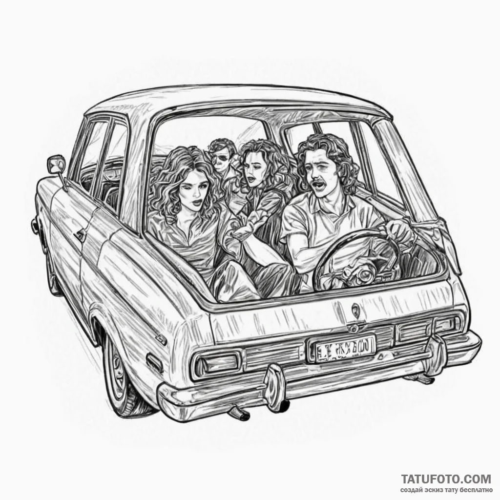 A linework tattoo of the "bohemian rhapsody"... - tattoo sketch (№1751046401_0, 27.06.2025 17:46) — tattoovalue.net