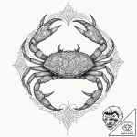 Crab, tattoo drawing outline, highly detailed… – tattoo sketch (№1751052950_0, 27.06.2025 19:35) — tattoovalue.net