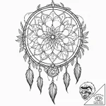 Dreamcatcher, tattoo drawing outline, clear i… – tattoo sketch (№1751053052_0, 27.06.2025 19:37) — tattoovalue.net