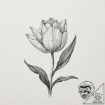 Tulip, artistic tattoo sketch, studio lightin… – tattoo sketch (№1751053382_0, 27.06.2025 19:43) — tattoovalue.net