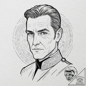 A graphic novel style portrait of grand admir… – tattoo sketch (№1751053879_0, 27.06.2025 19:51) — tattoovalue.net