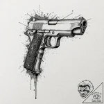 Deckard’s pistol from blade runner, tattoo sk… – tattoo sketch (№1751054393_0, 27.06.2025 19:59) — tattoovalue.net