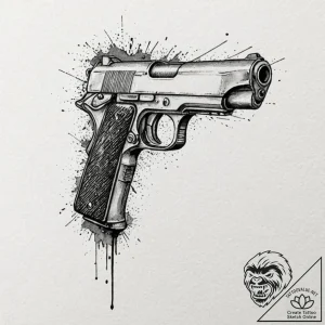 Deckard’s pistol from blade runner, tattoo sk… – tattoo sketch (№1751054393_0, 27.06.2025 19:59) — tattoovalue.net