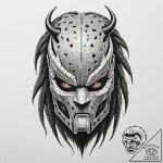 116. neo-traditional tattoo of the predator’s… – tattoo sketch (№1751054980_0, 27.06.2025 20:09) — tattoovalue.net